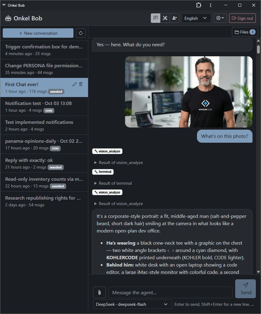 KocoUI chat with an approval card waiting for a decision